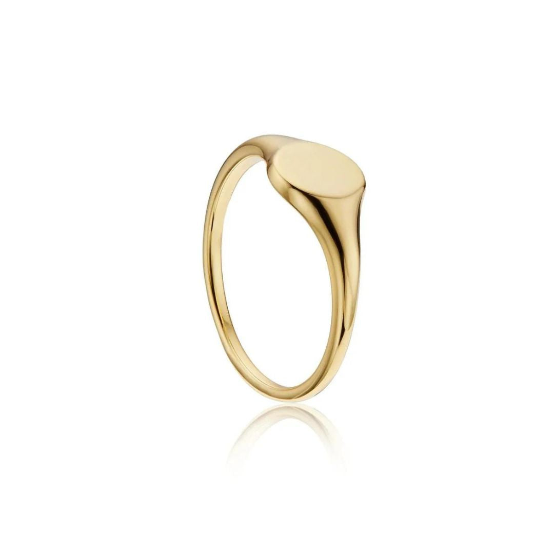 Gold Small Personalised Signet Ring