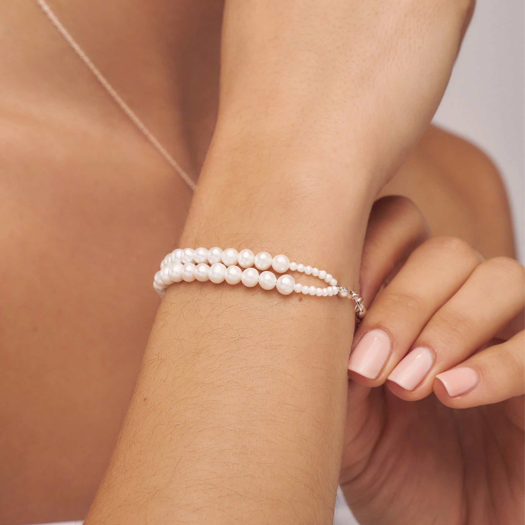 Gold Double Pearl Bracelet
