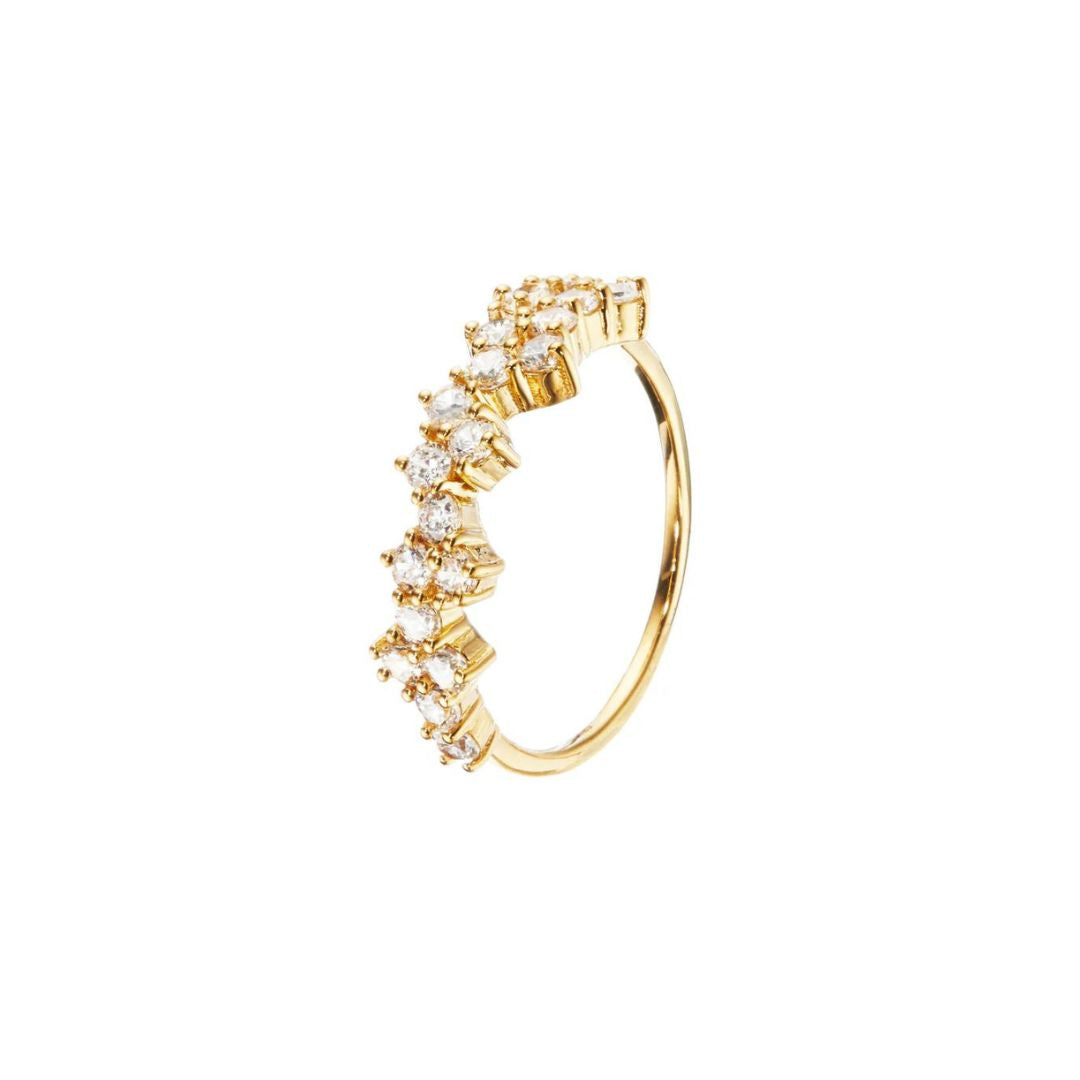 Gold Diamond Style Cluster Ring