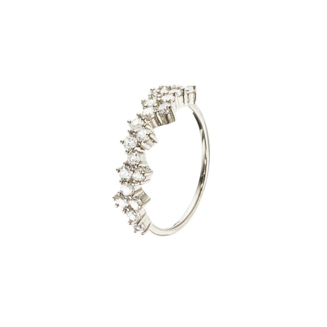 Silver Diamond Style Cluster Ring