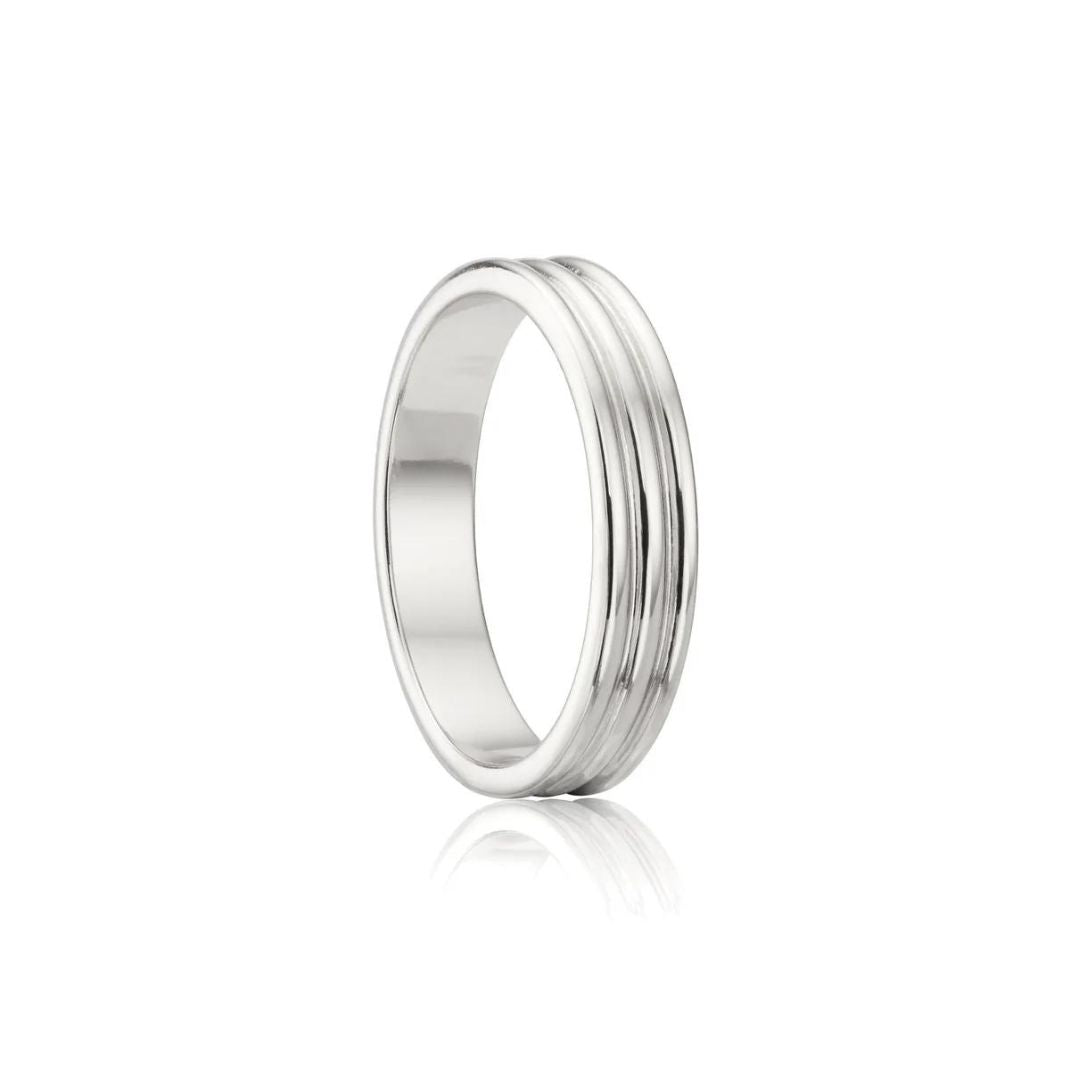 Silver Thick Triple Band Ring