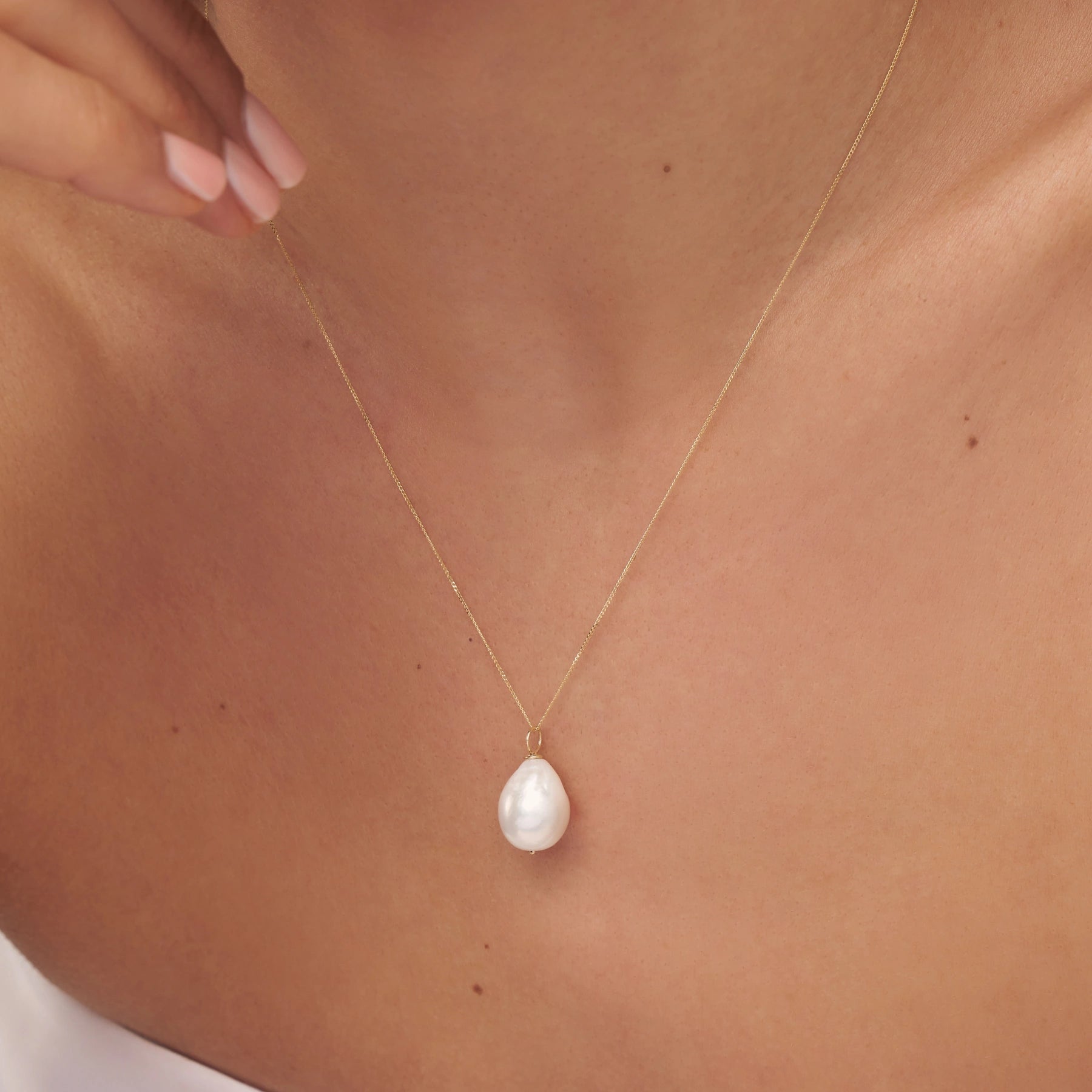 Gold Extra Large Baroque Pearl Necklace