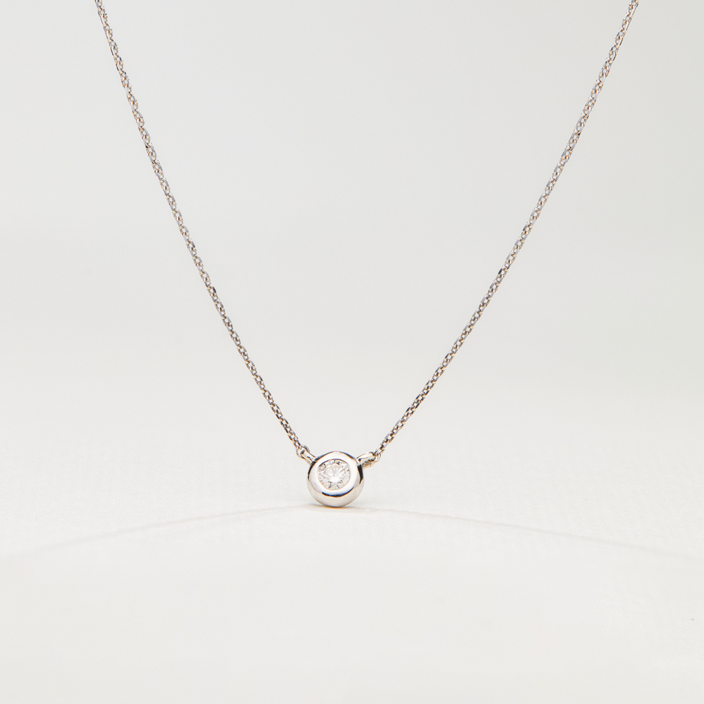 Solid White Gold Floating Diamond Necklace – Lily & Roo