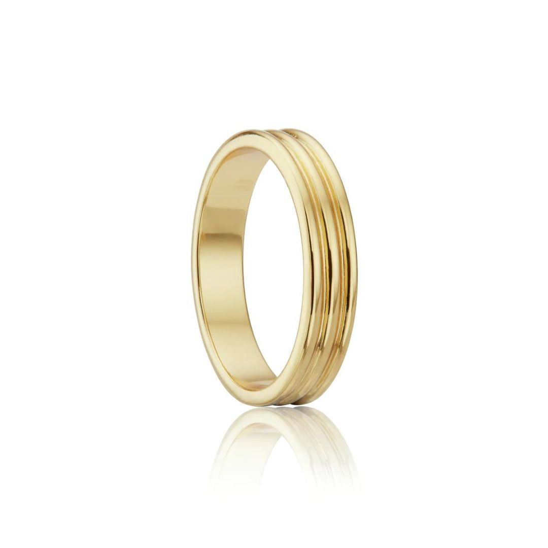 Gold Thick Triple Band Ring
