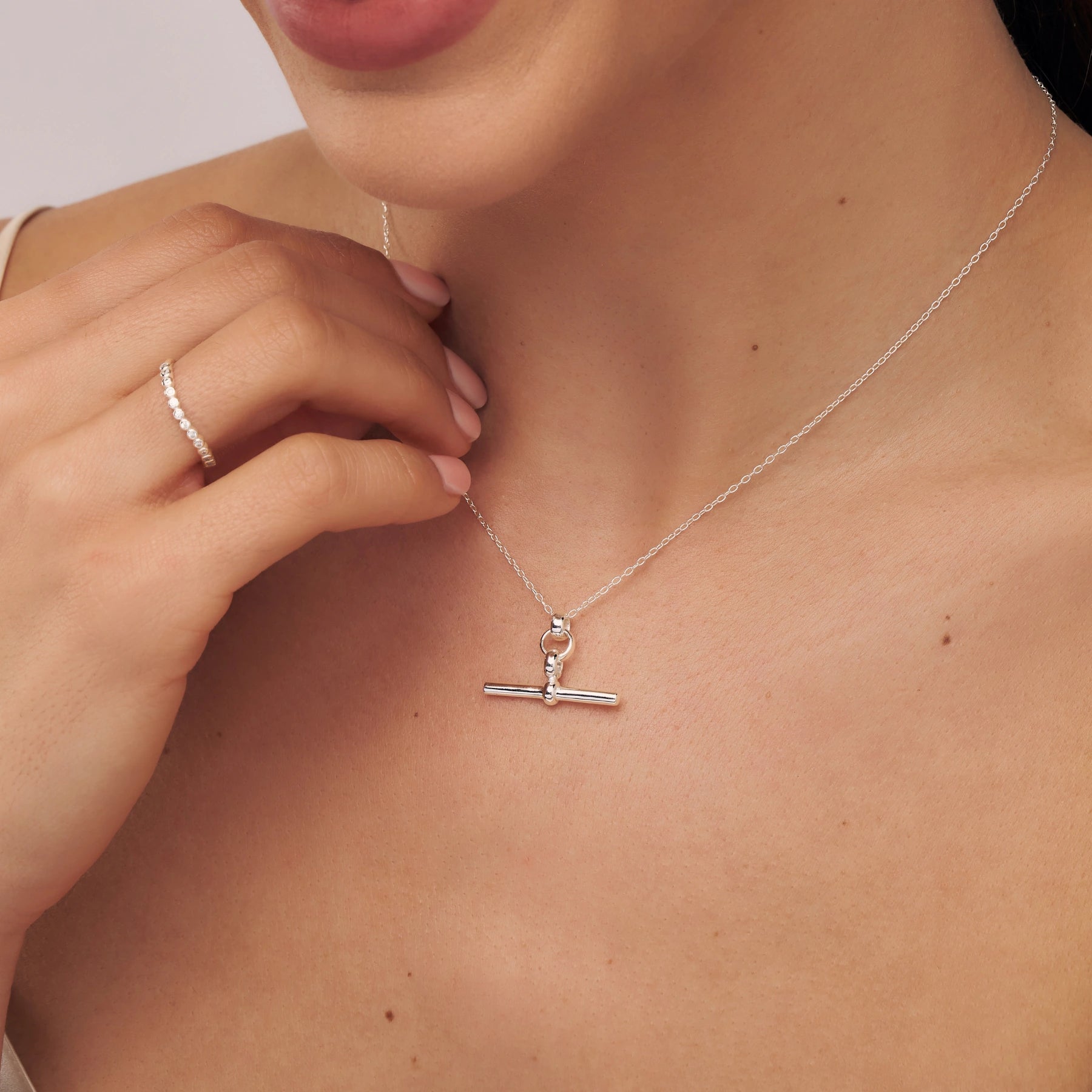 Silver T-Bar Necklace