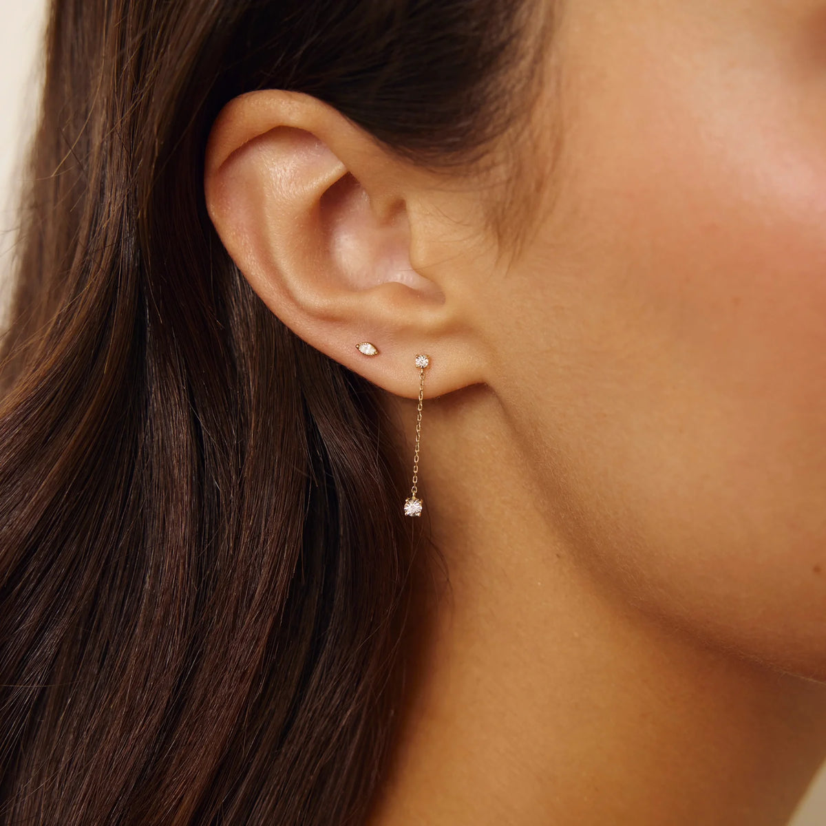 Gold Tiny Teardrop Stud Earrings