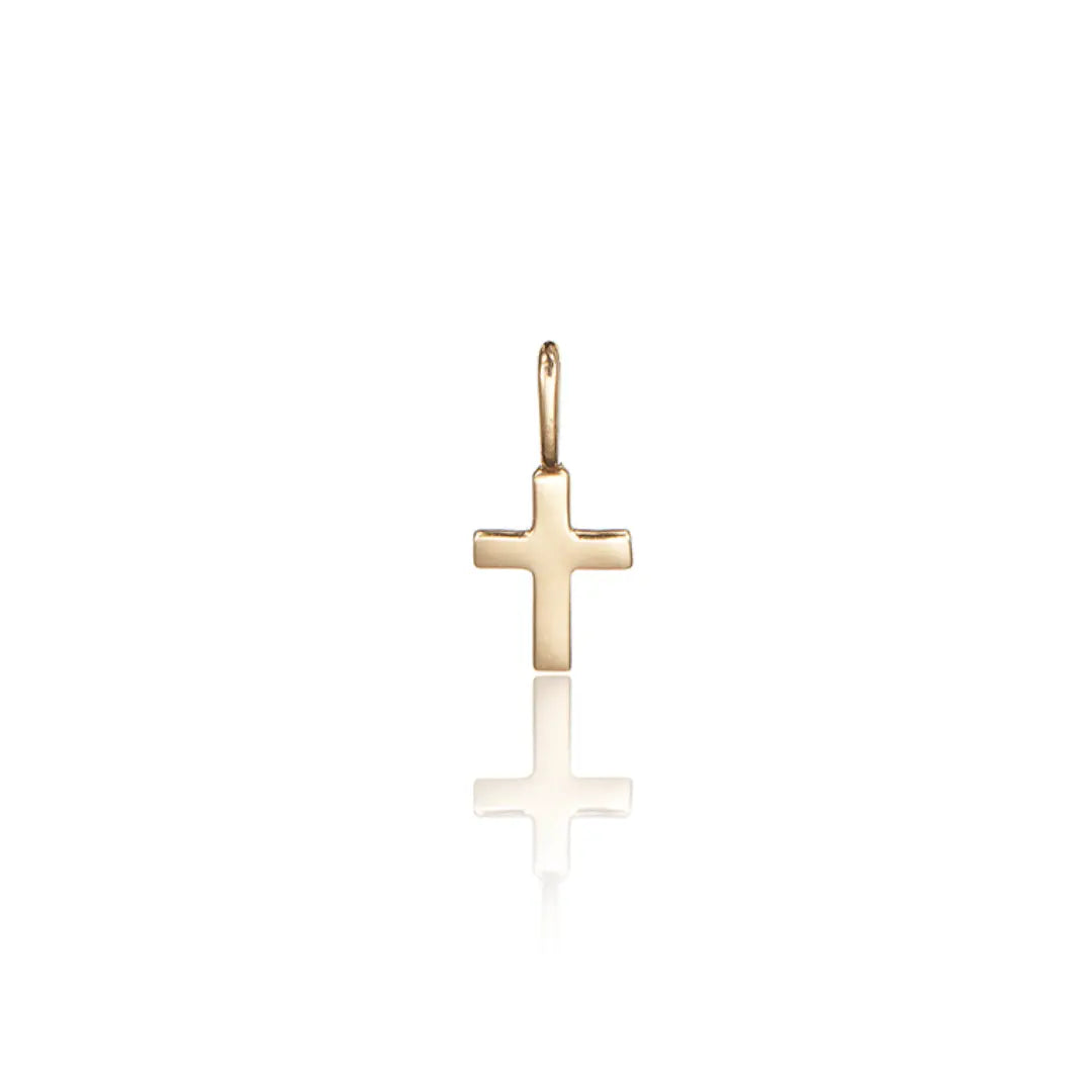 Solid Gold Individual Tiny Cross Charm