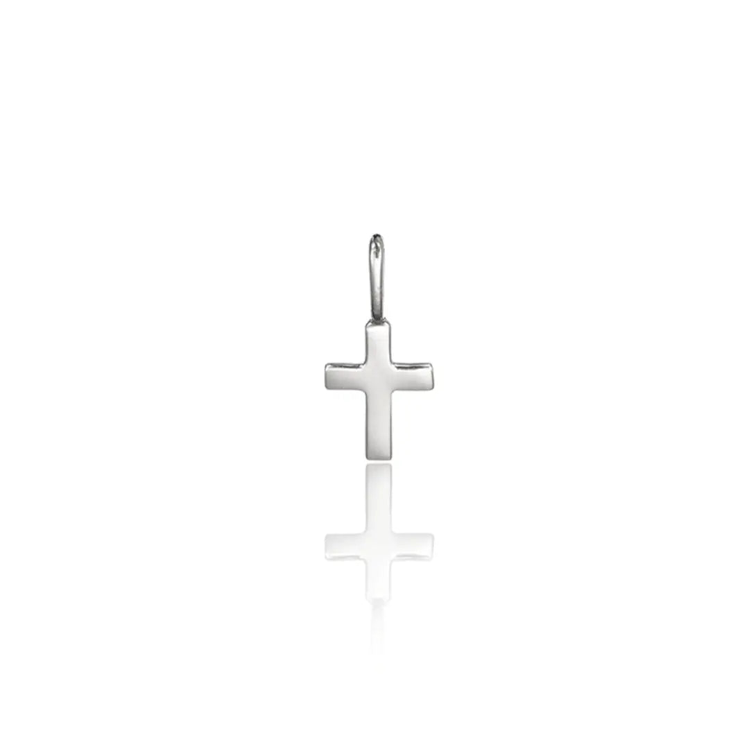 Solid White Gold Individual Tiny Cross Charm