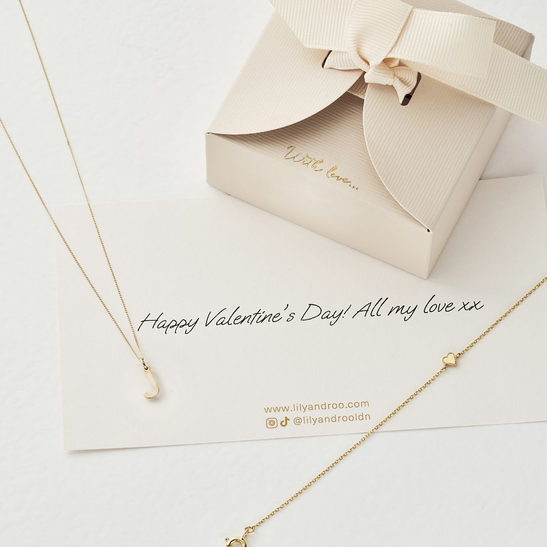 Solid Gold Initial Letter Necklace