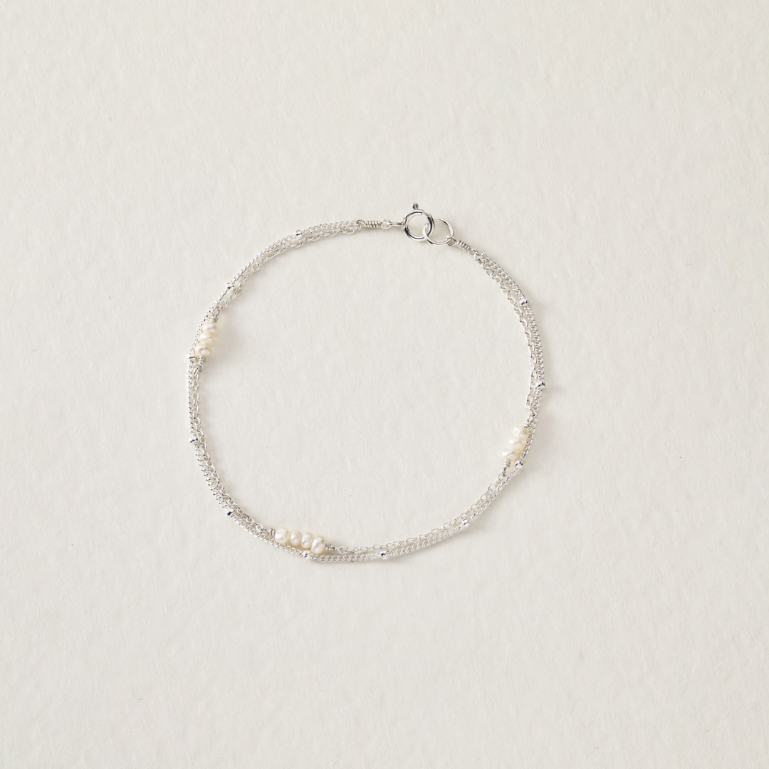 Silver Mini Pearl Bracelet