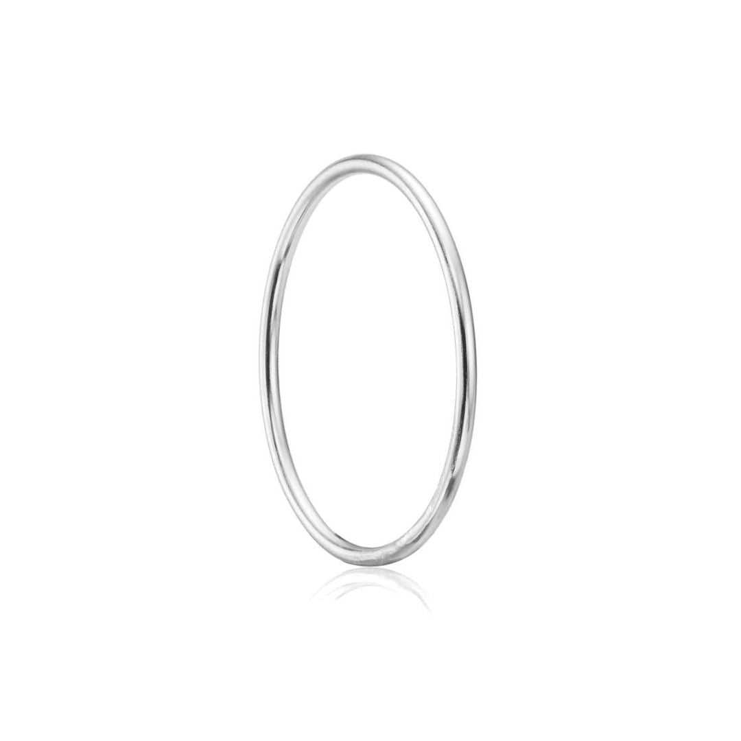 Silver Thin Plain Stacking Ring