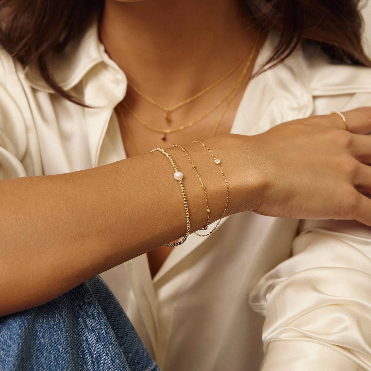 Gold Satellite Chain Bracelet
