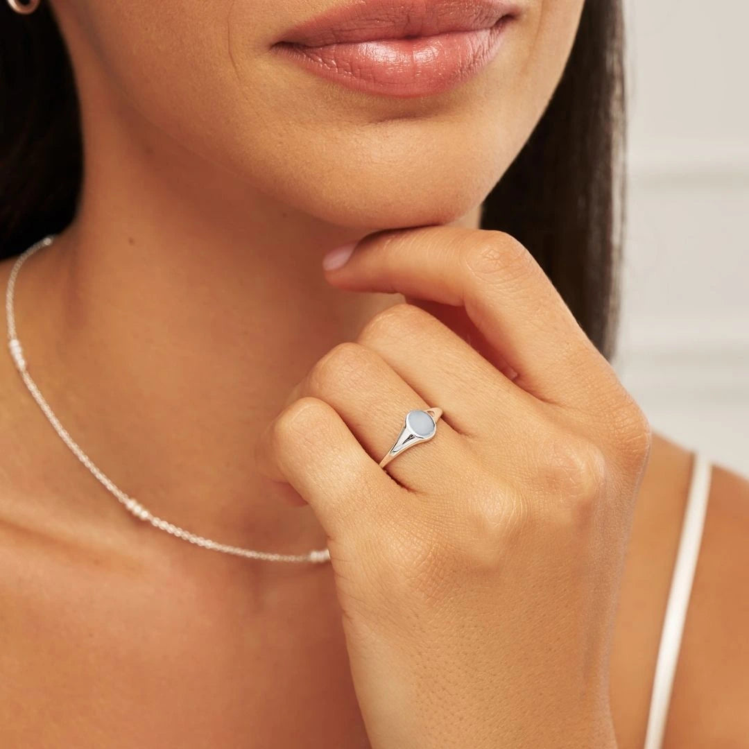 Silver Small Personalised Signet Ring
