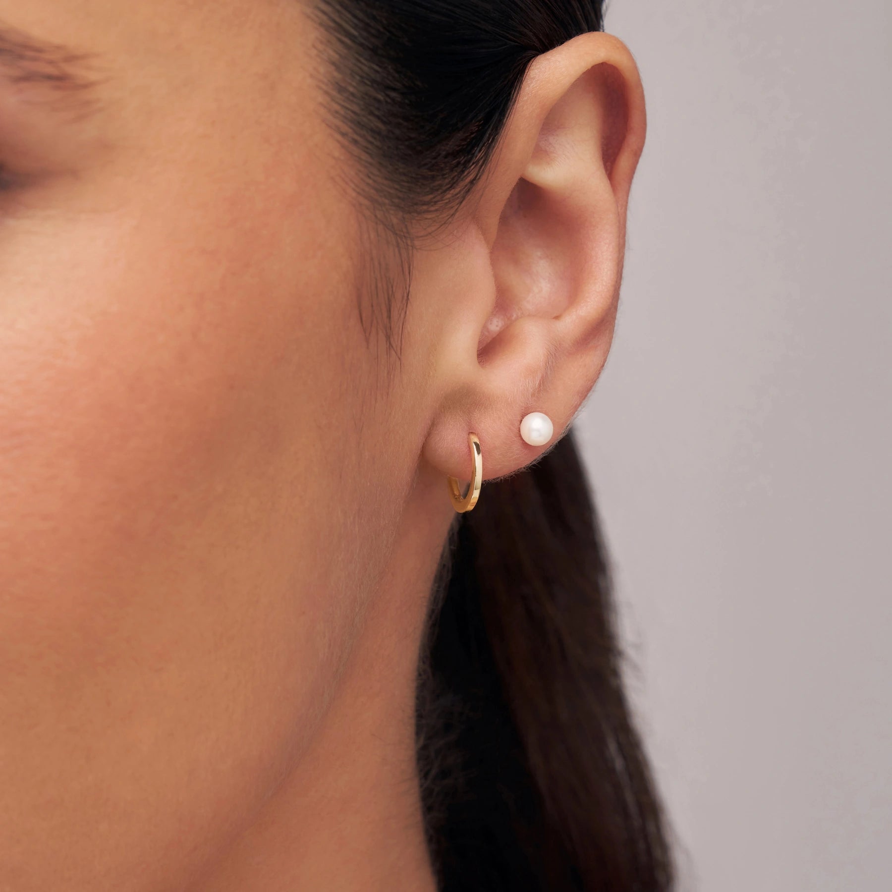 Solid Gold Classic Huggie Hoop Earrings