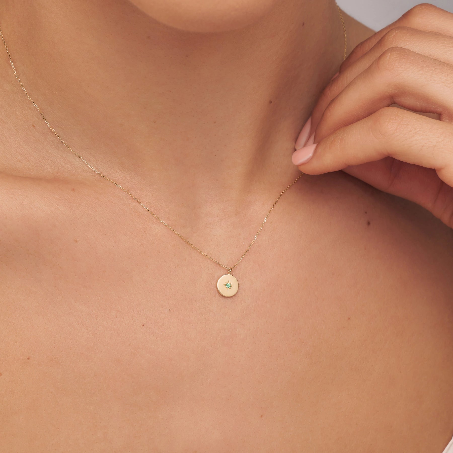 Gold Small Coin Star Necklace