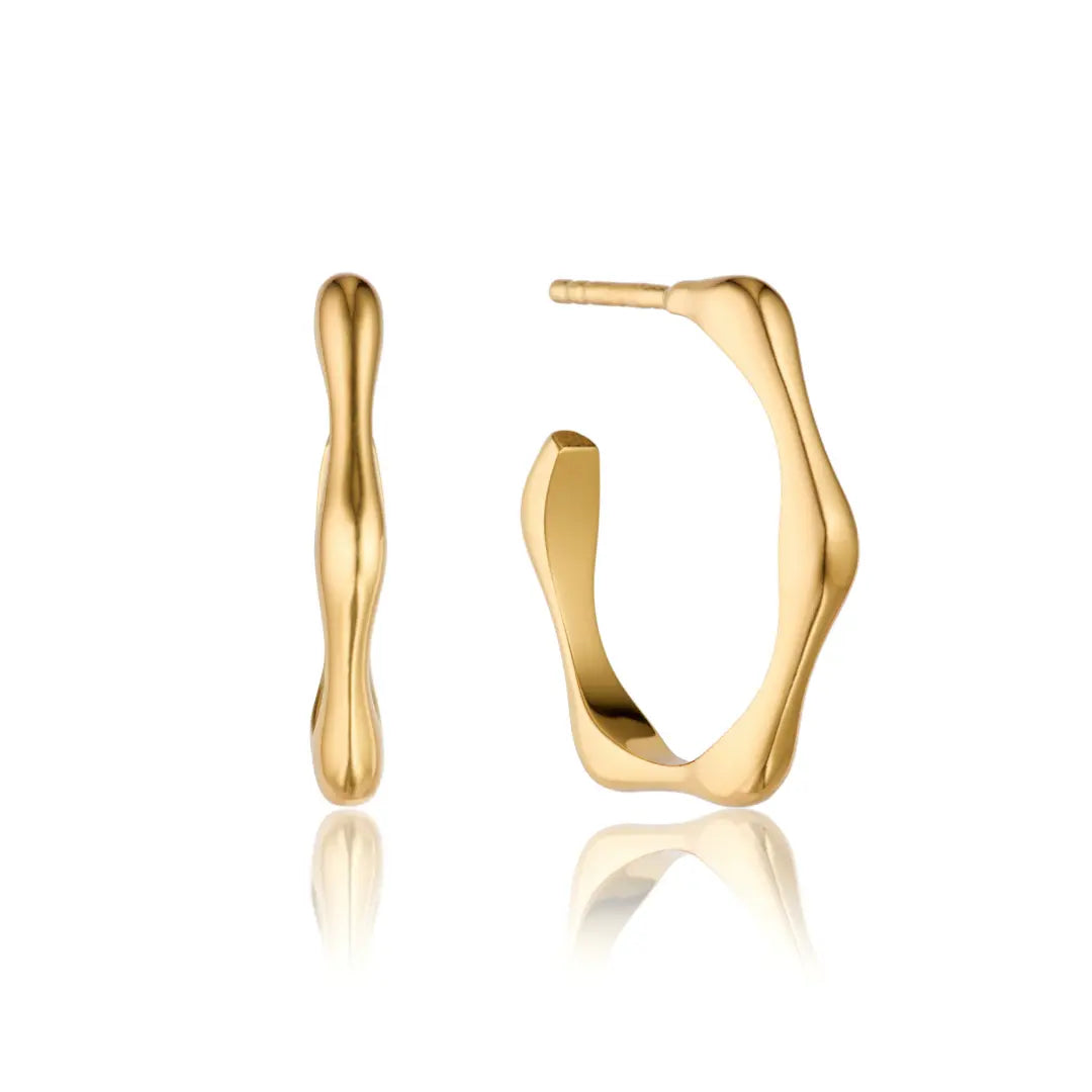 Gold Bamboo Hoop Earrings