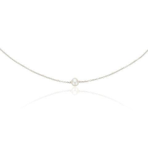 Silver Single Pearl Choker