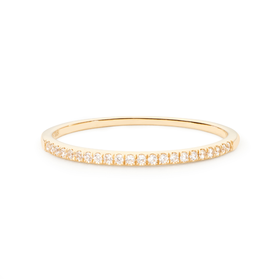 Gold Diamond Style Half Eternity Ring