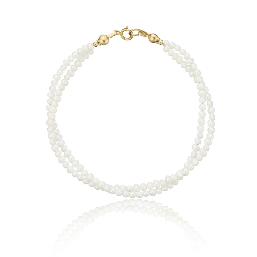 Gold Layered Small Pearl Bracelet