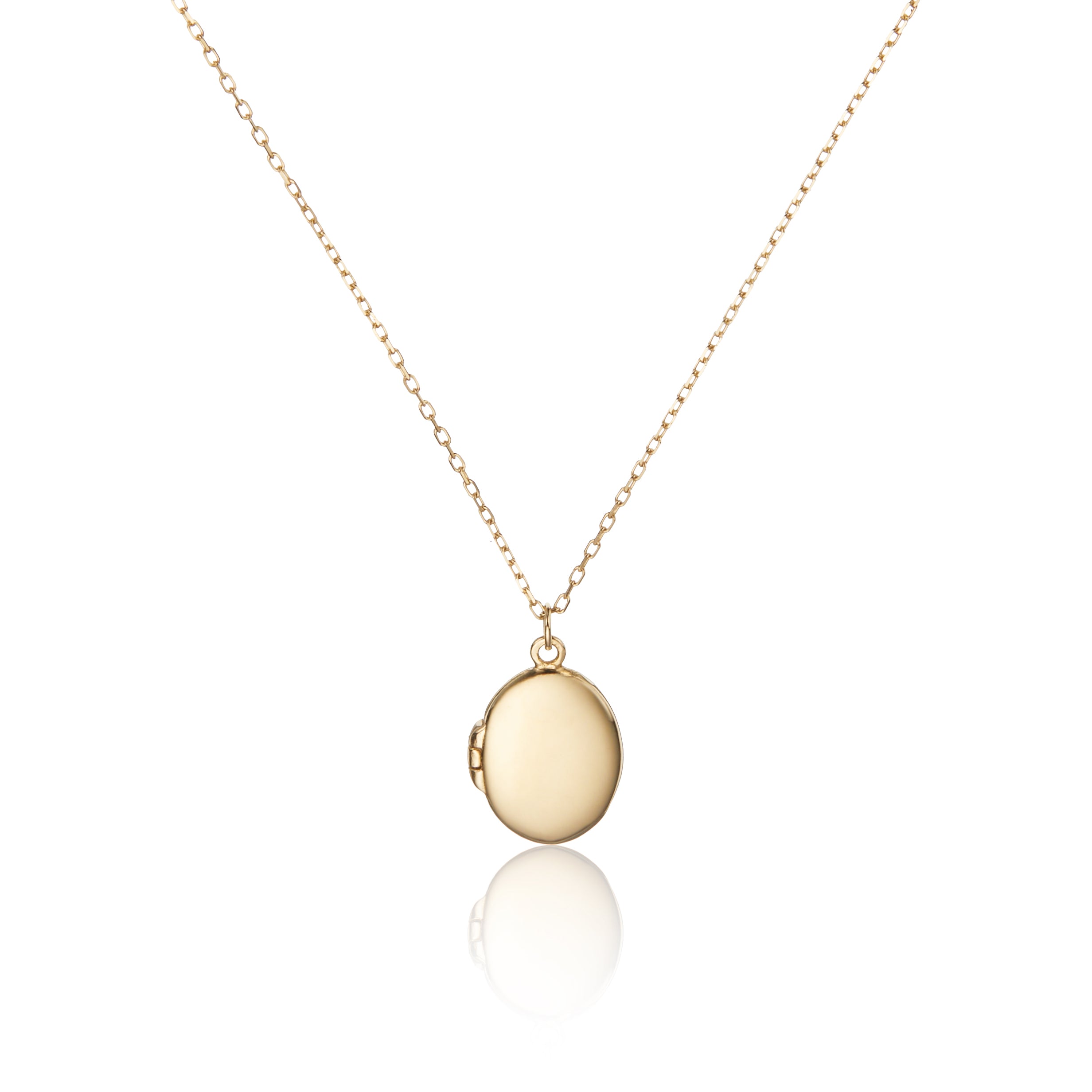 Gold Oval Locket Necklace