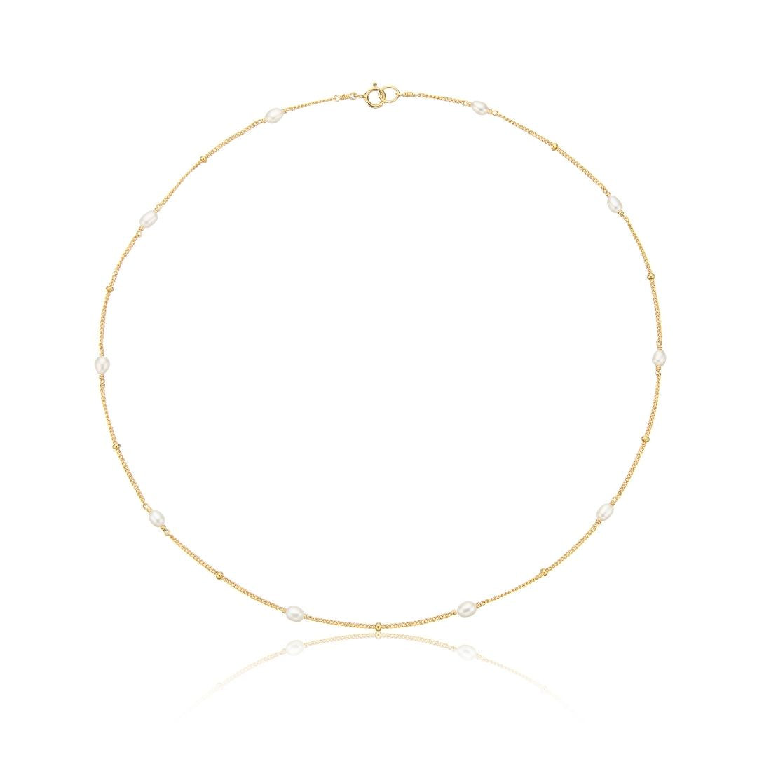 Gold Seed Pearl Satellite Choker