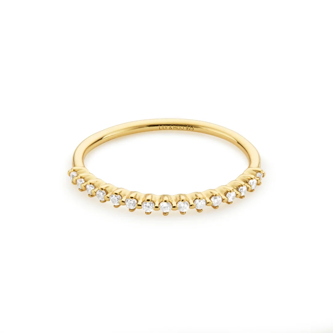 Gold Brilliant Diamond Style Half Eternity Ring