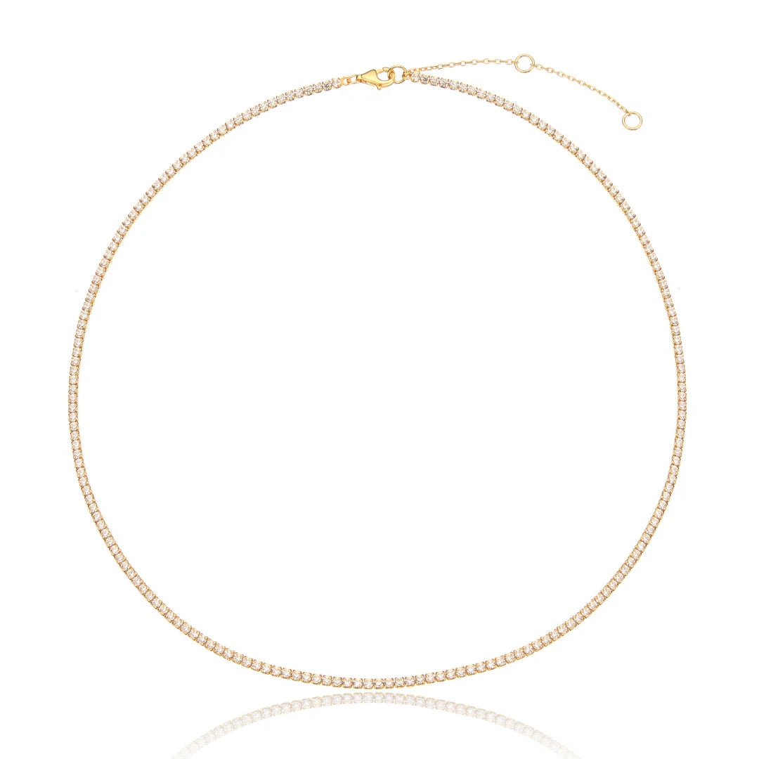 Gold Diamond Style Tennis Necklace