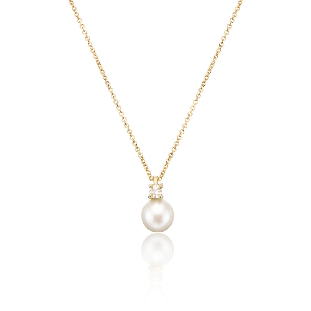 Gold Diamond Style and Pearl Necklace