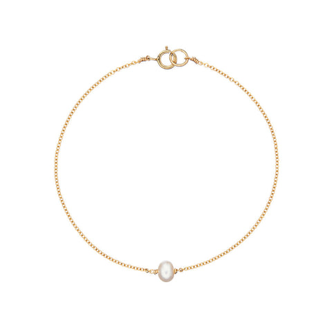 Gold Single Pearl Bracelet