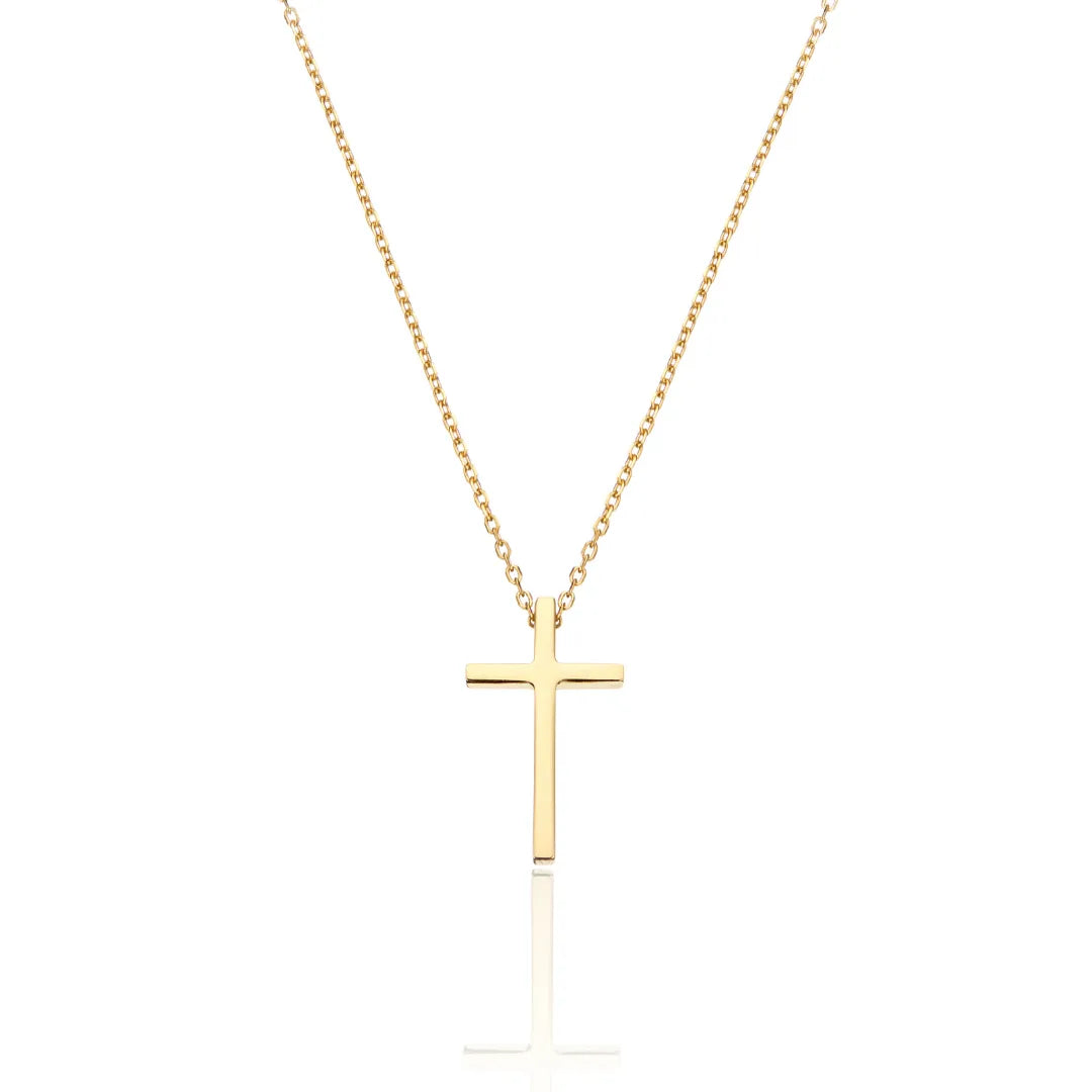 Gold Thread-through Cross Necklace