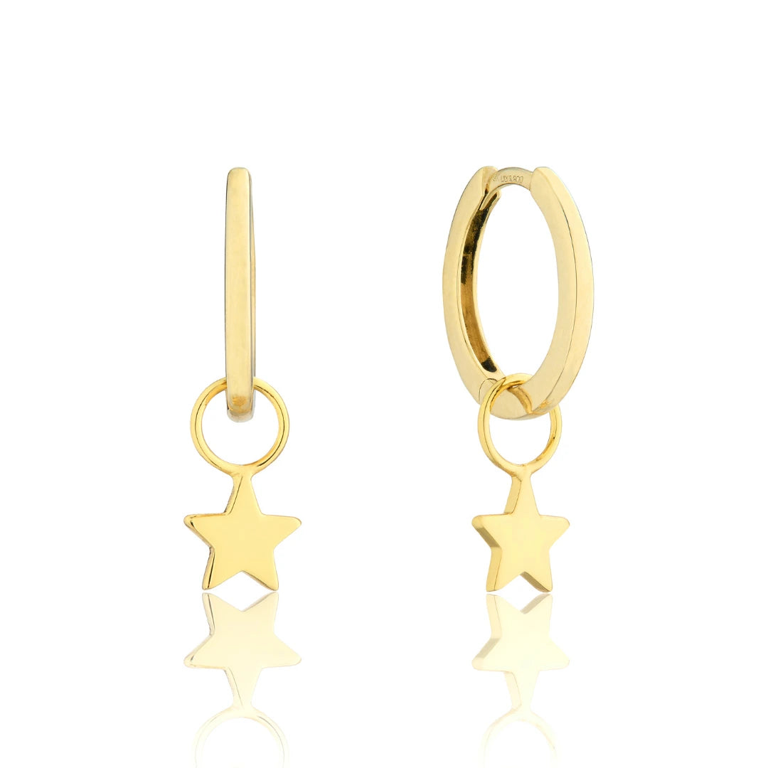 Gold Tiny Star Hoop Earrings