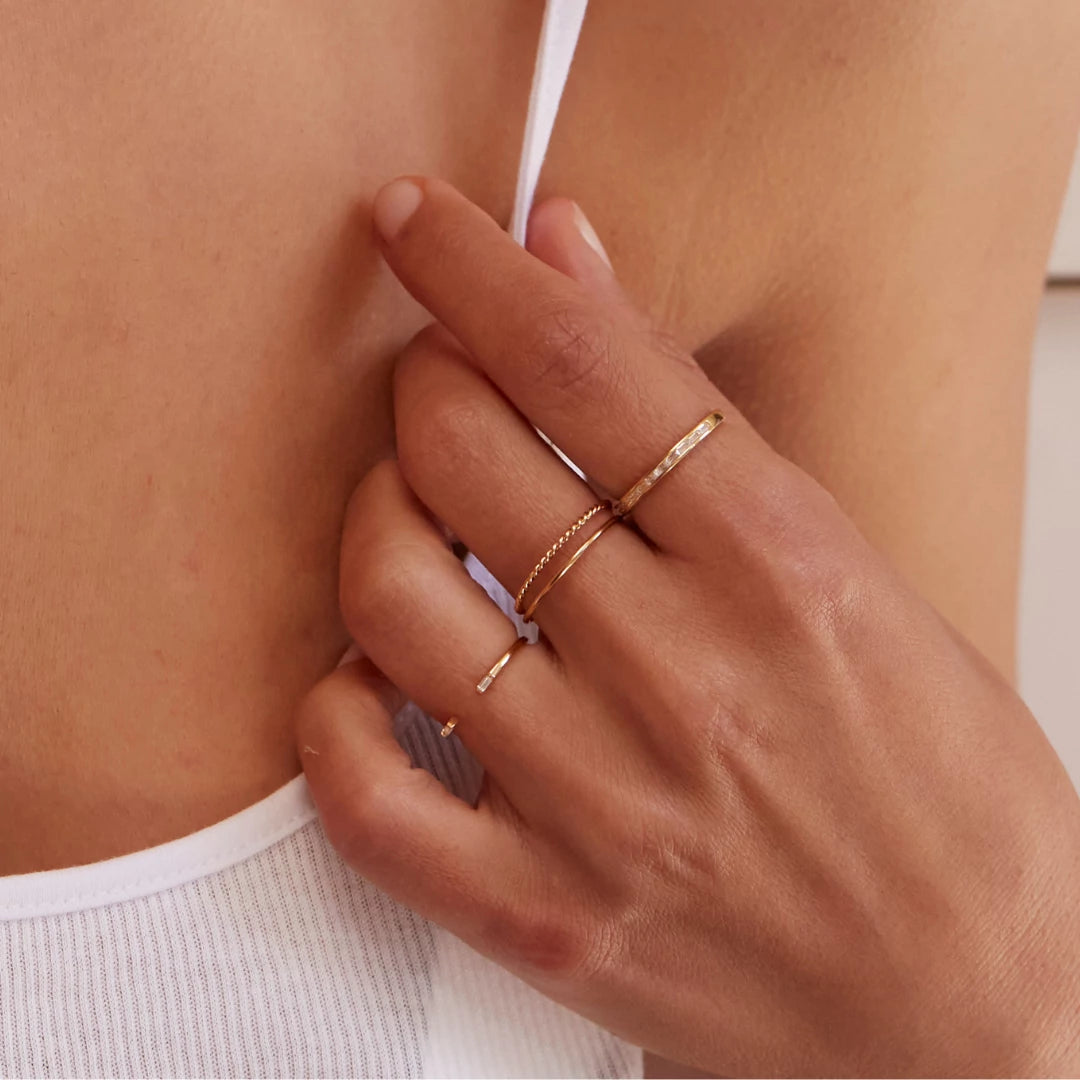 Gold Diamond Style Baguette Gap Ring