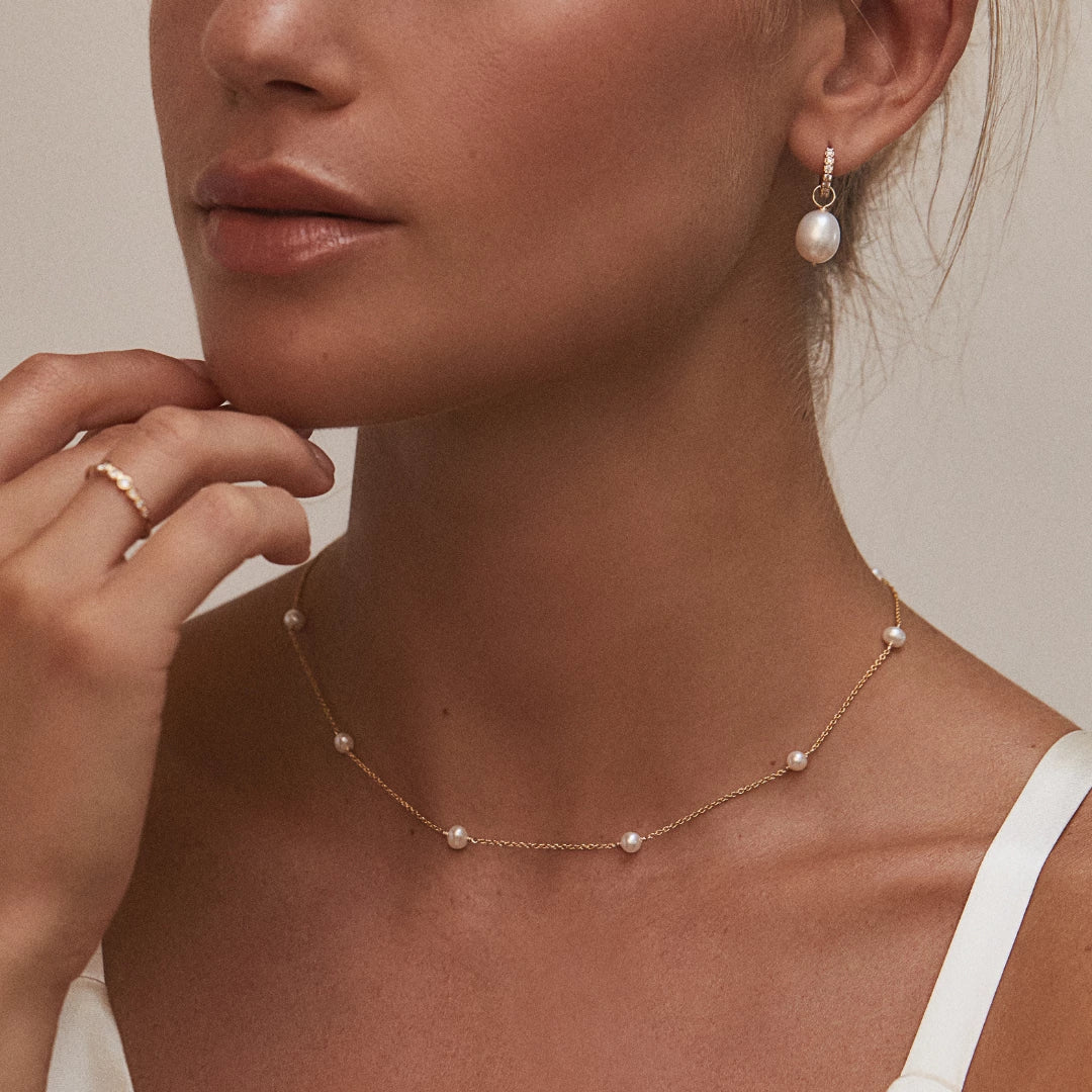 Gold Ten Pearl Choker