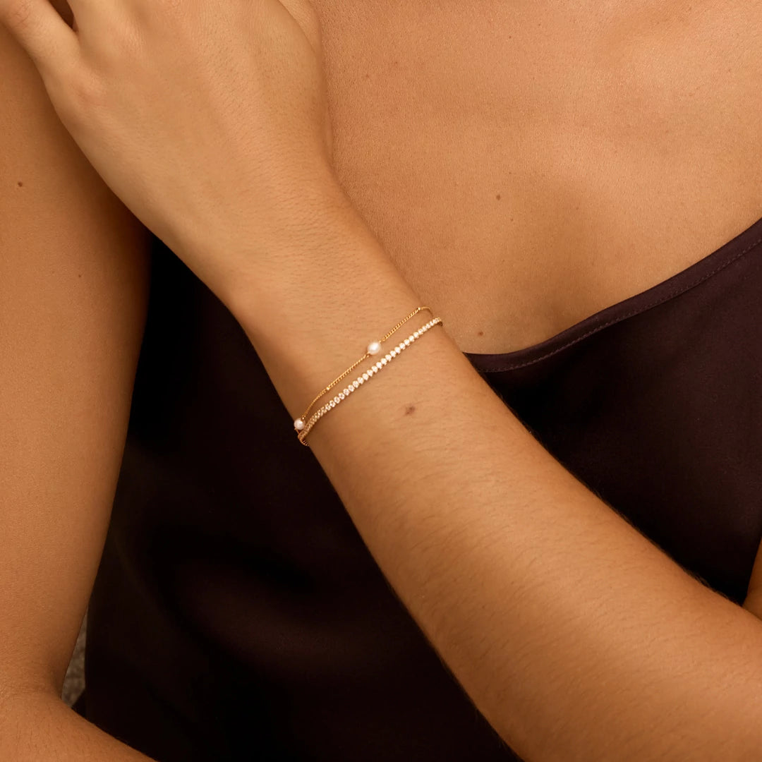 Gold Diamond Style Tennis Bracelet