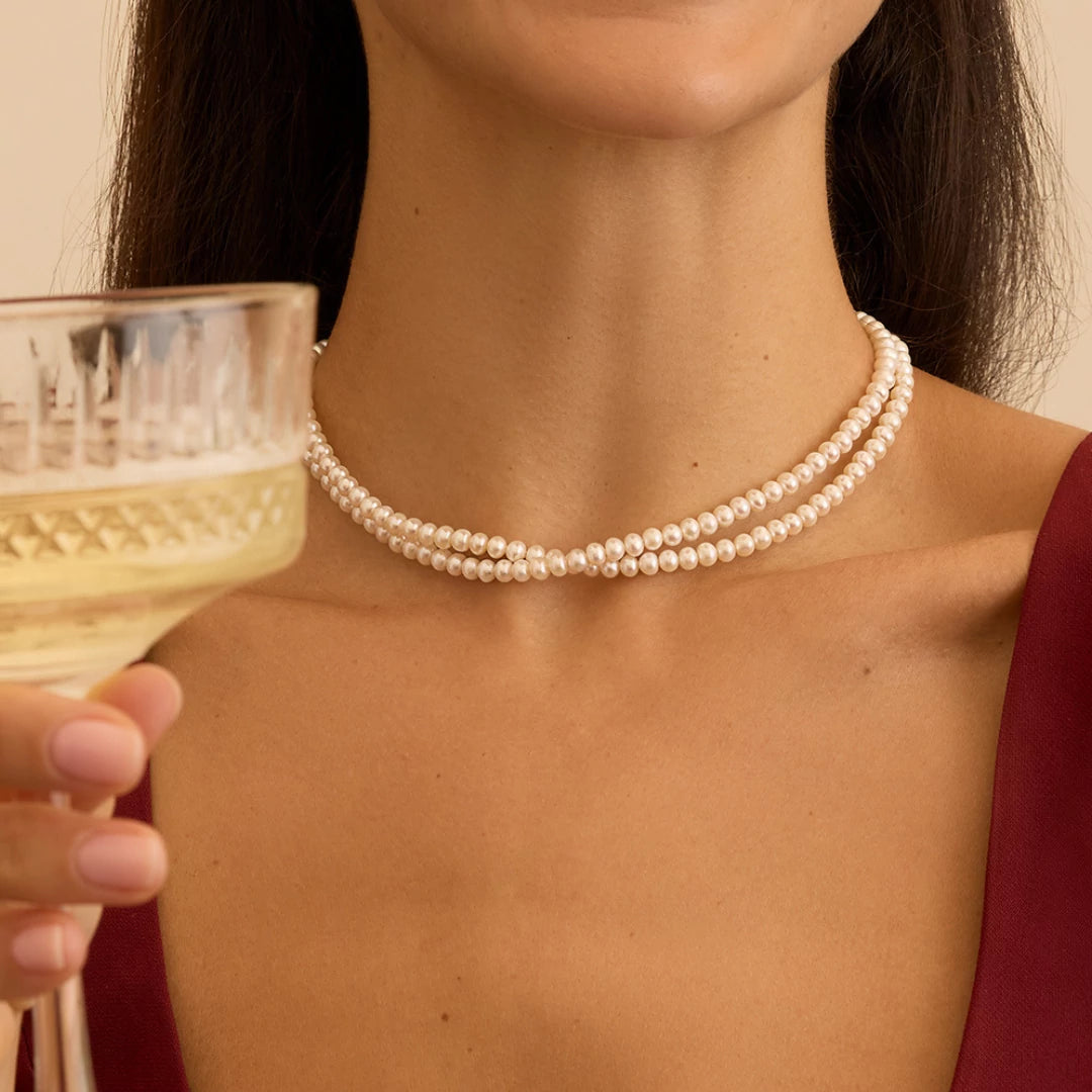 Silver Pearl Choker