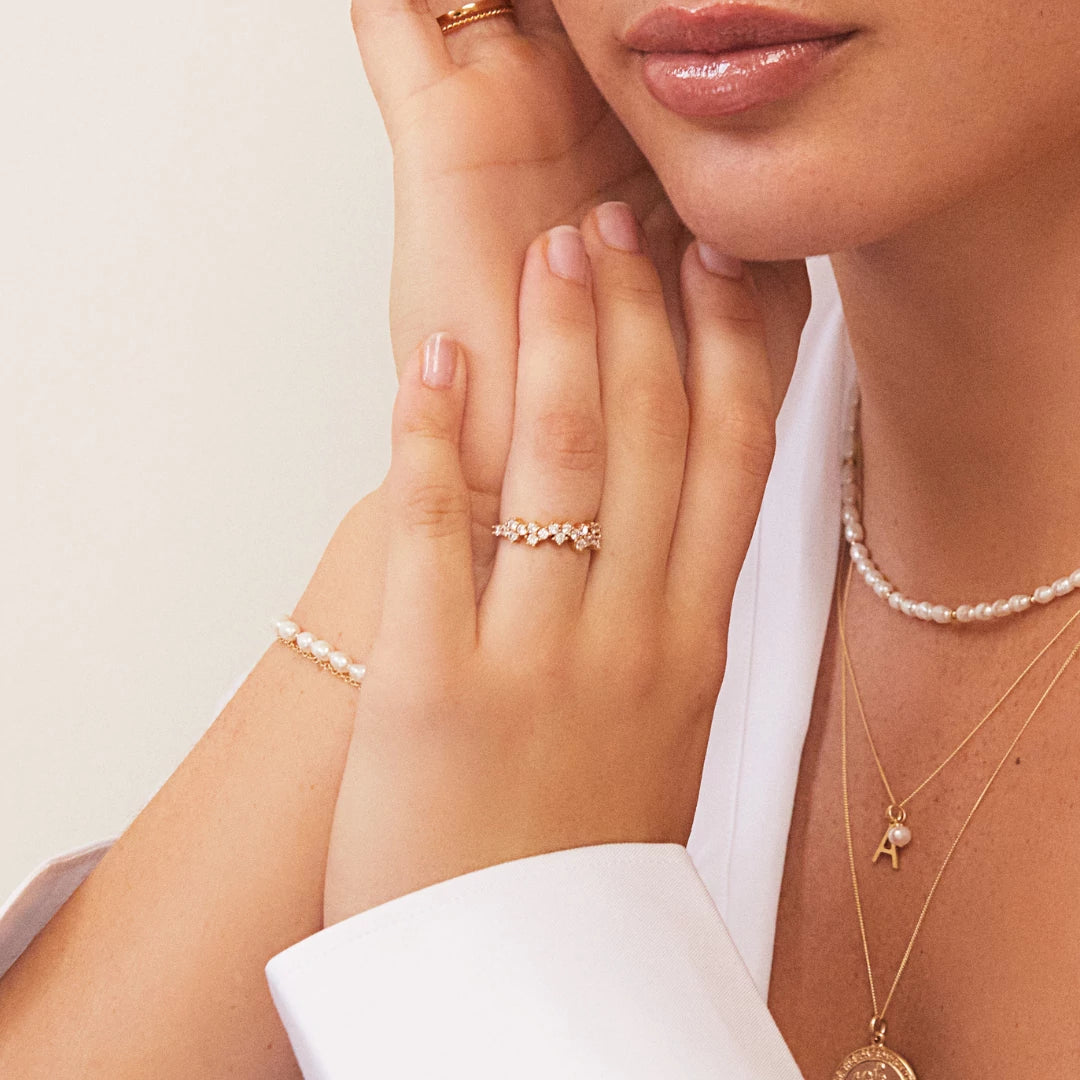 Gold Diamond Style Cluster Ring