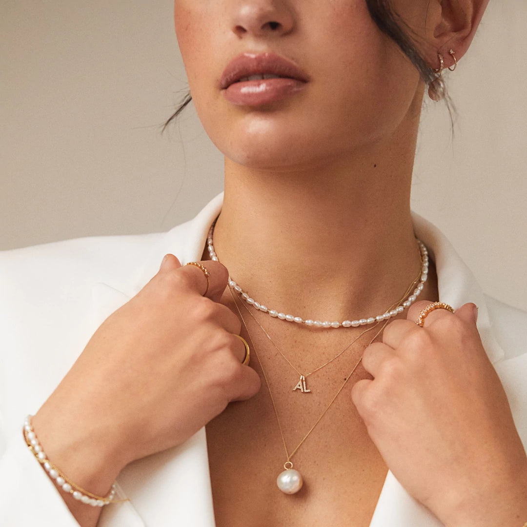 Gold Beaded Seed Pearl Choker