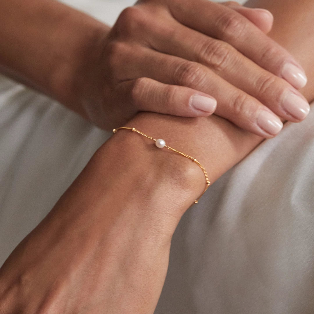Gold Satellite Pearl Bracelet