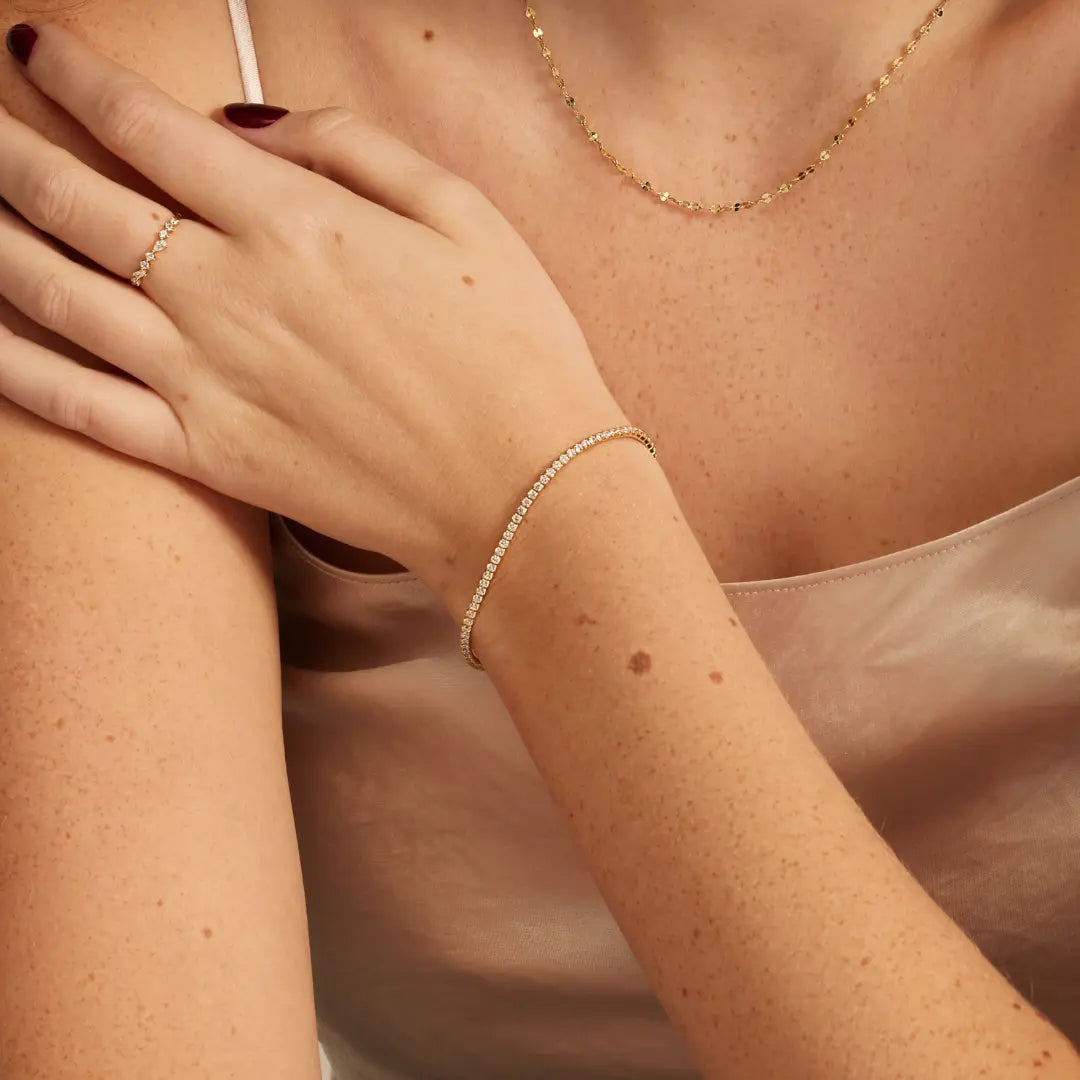 Gold Diamond Style Tennis Bracelet