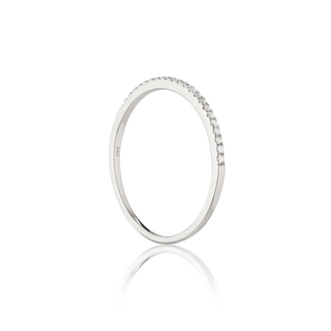 Silver Diamond Style Half Eternity Ring