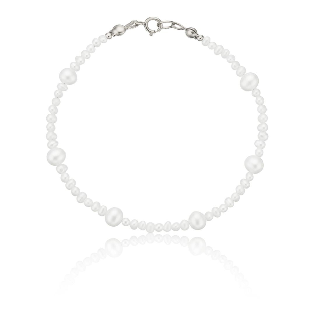 Silver Multi Pearl Bracelet