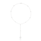 Silver Multi Pearl Lariat Necklace