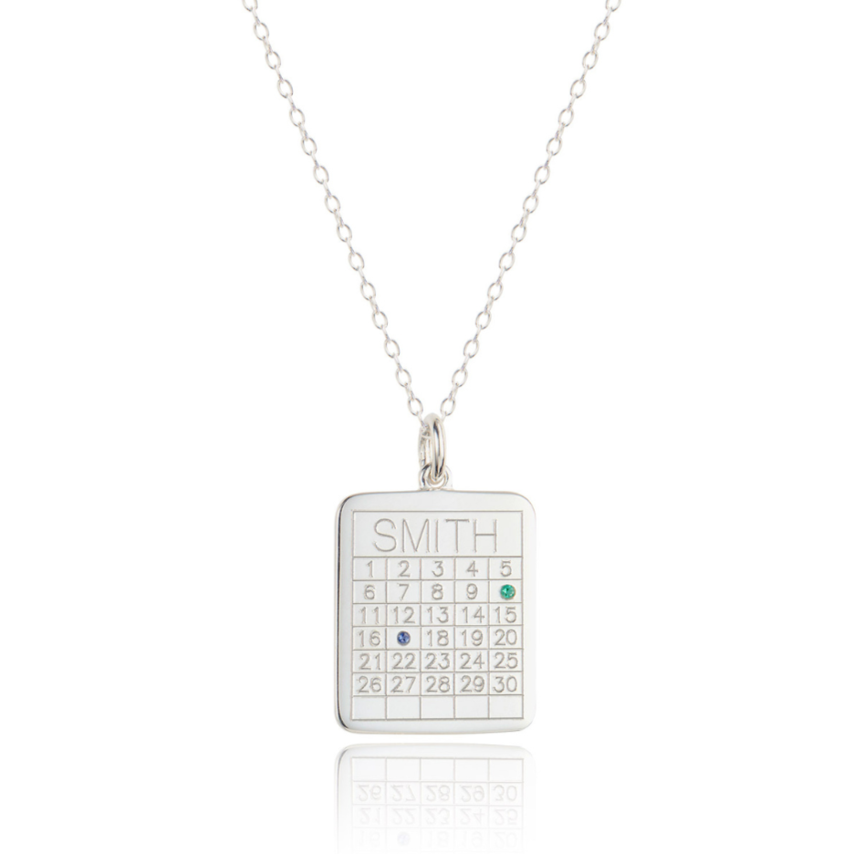 Personalised Family Calendar Necklace