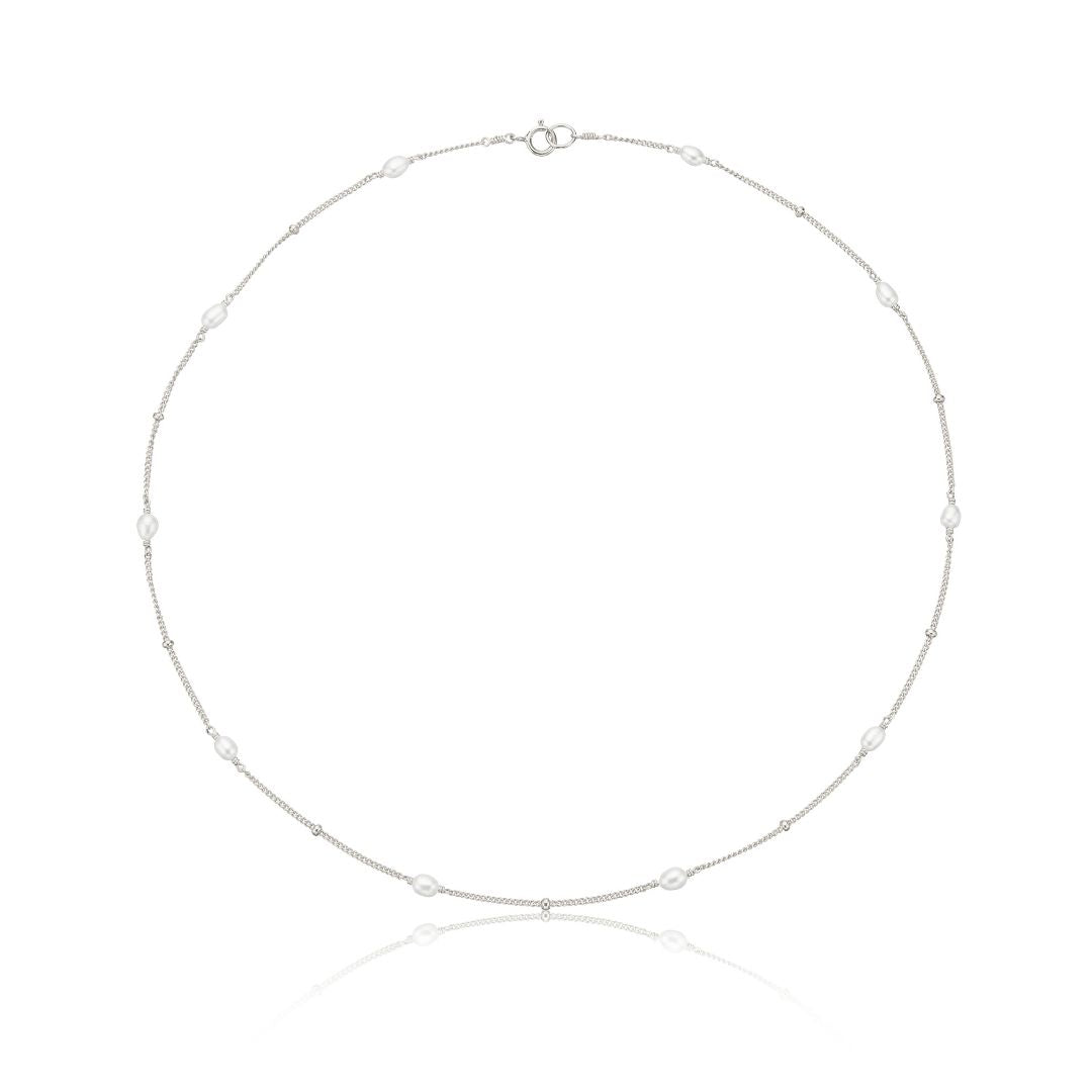 Silver Seed Pearl Satellite Choker