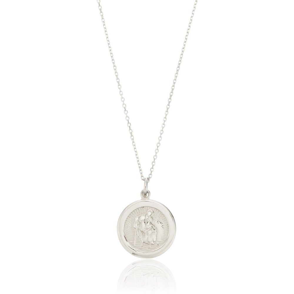 Small Round St Christopher Medallion Necklace