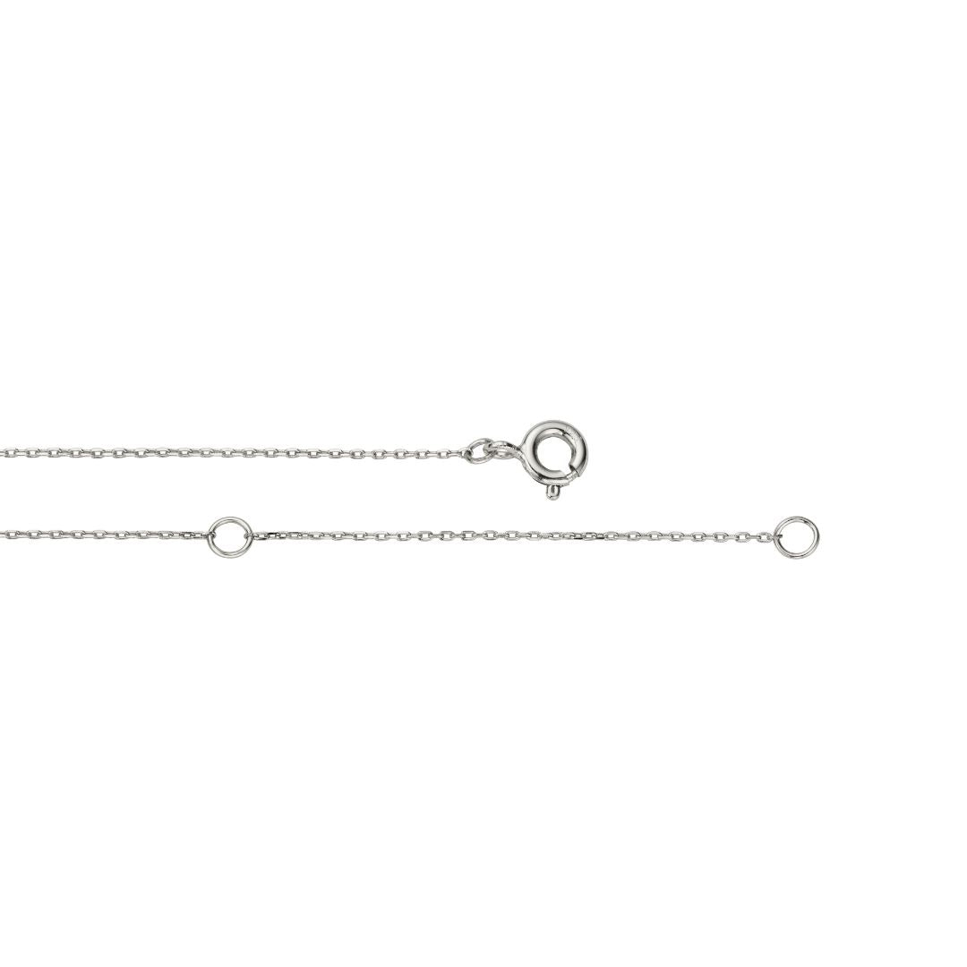 Silver Diamond Style Lariat Necklace