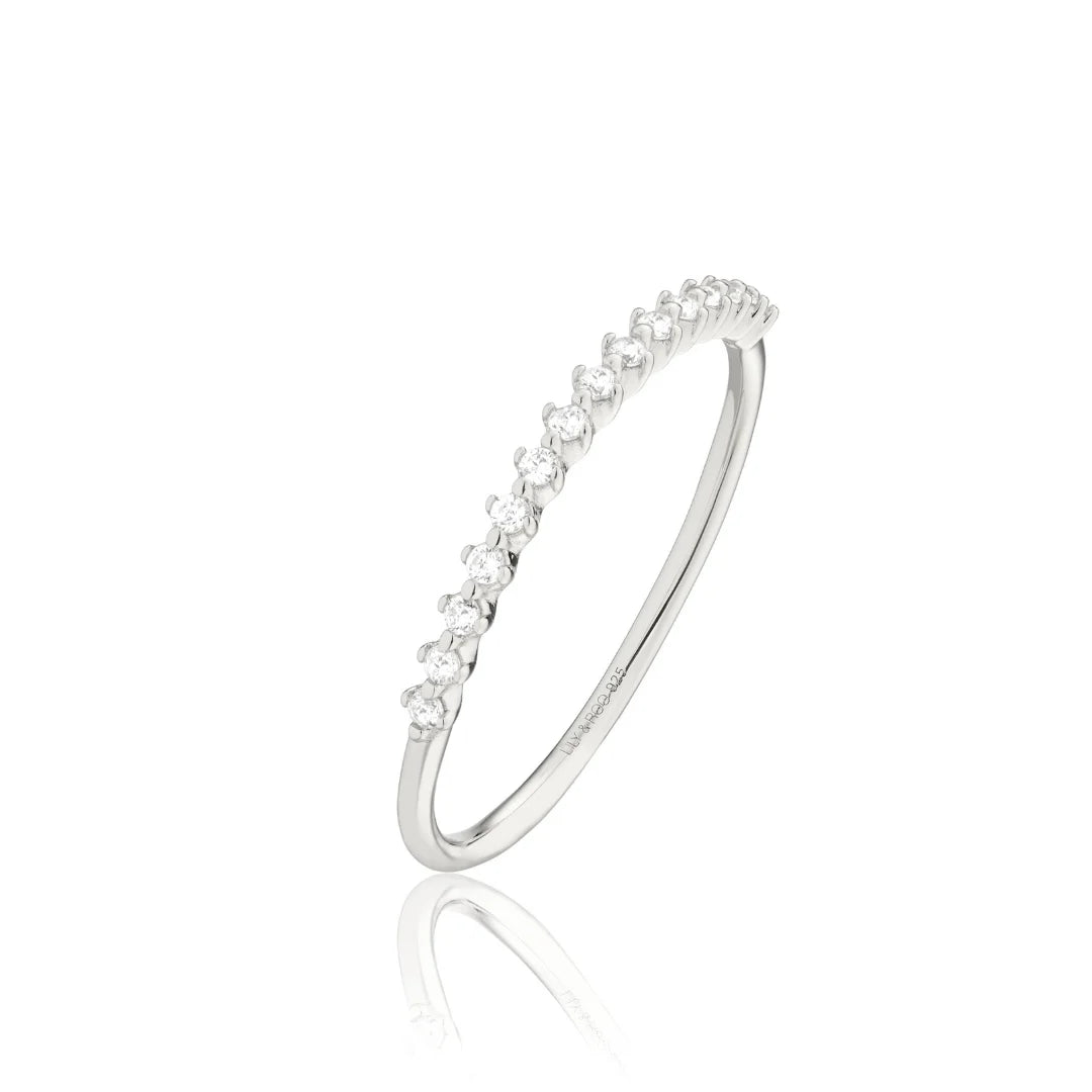 Silver Brilliant Diamond Style Half Eternity Ring