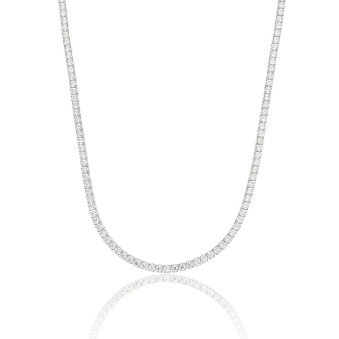 Silver Diamond Style Tennis Necklace