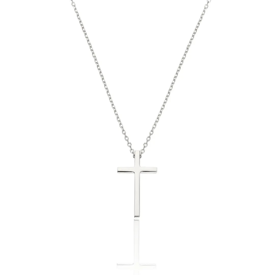 Silver Thread-through Cross Necklace
