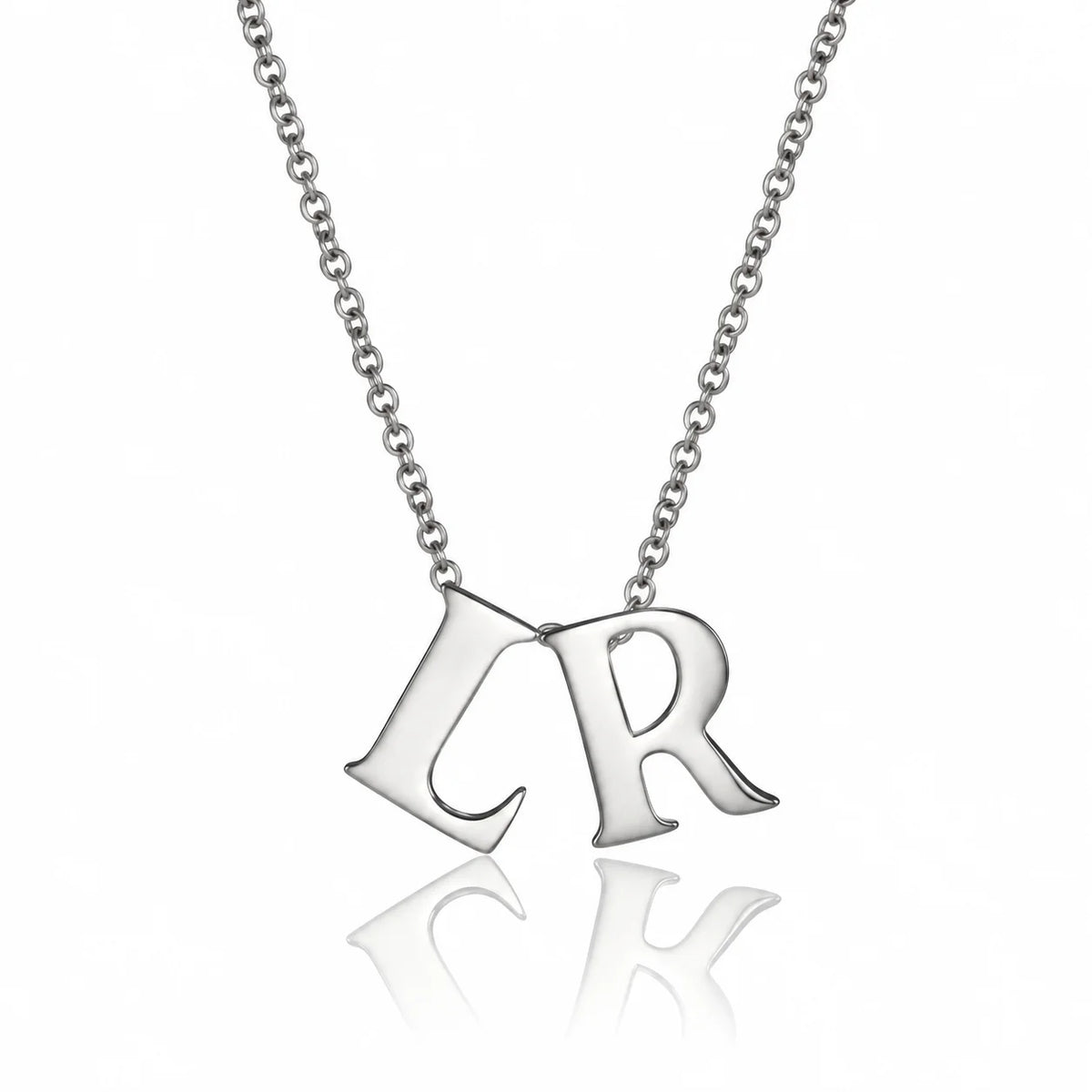 Silver Thread-Through Initial Letter Necklace